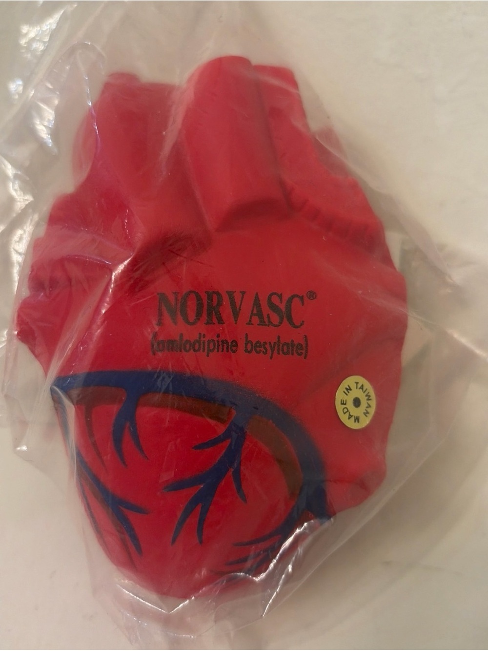 Norvasc Red Heart Stress Ball - Pharmaceutical Promotional Item